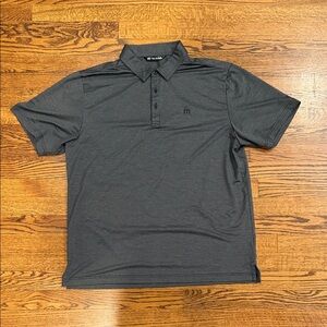 Travis Mathew Men's Gray Polo Gold Shirt